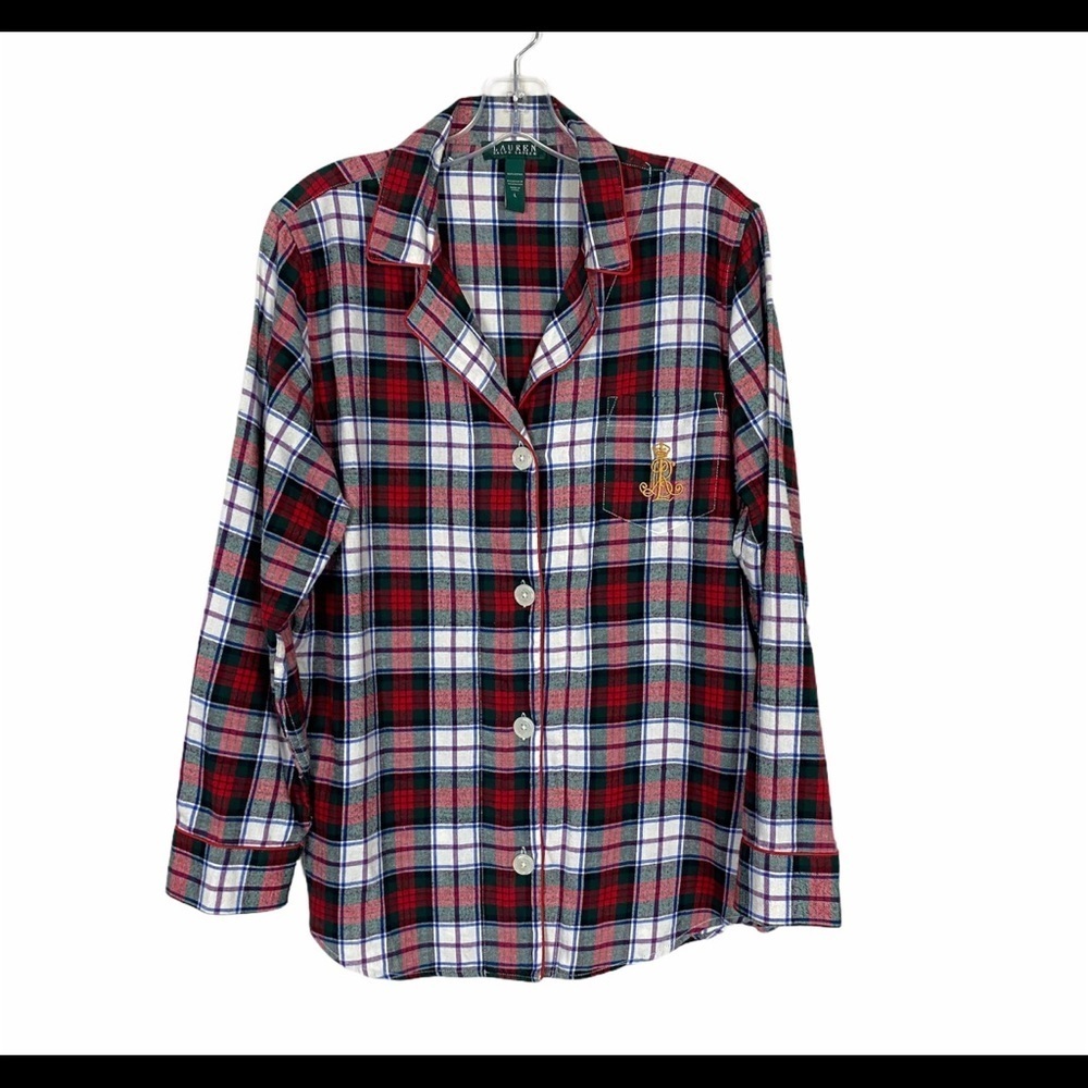 Lauren Ralph Lauren Plaid Pajama Top Red Size L - Picture 8 of 8